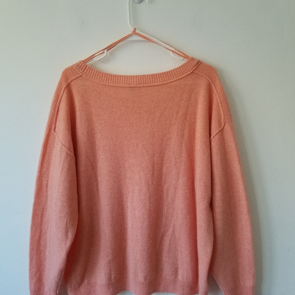 Anrhropologie Pilcro 100% Cashmere Peachy Emmeline Boatneck Sweater Medium - Picture 10 of 14